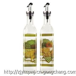 浙江永康暢寧廚品玻璃烤花油醋瓶