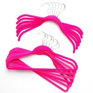 高檔植絨衣架，塑料衣架，家居衣架，衣柜衣架