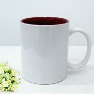 棗紅內彩杯 馬克杯批發廠家 馬克杯定制