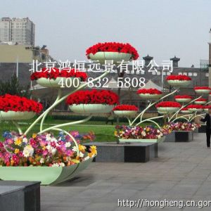 園林景觀綠化 街道節點美化 藝術花器 鐵藝花架 立體組合花盆