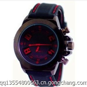 手表加工定制熱銷新款男士運動合金石英硅膠手表 禮品外貿(mào)表批發(fā)