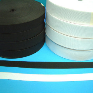 蘇州啟航2cm黑白鉤編松緊帶橡筋廠家直銷批發