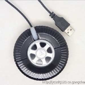 廠家3D廣告汽車輪子鼠標 光學七彩燈汽車輪胎鼠標 USB有線鼠標