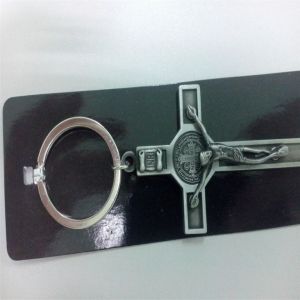 復古鑰匙扣，古銀鑰匙扣，十字架鑰匙扣