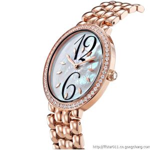 高級鑲鉆鵝蛋型女士手表