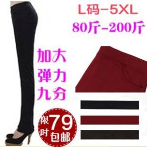 特大碼女裝胖mm夏裝春加肥加大碼打底褲彈力高腰顯瘦九分褲女褲子