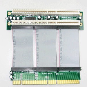 讓主板端1個PC轉接卡I擴展出2個PCI轉接卡