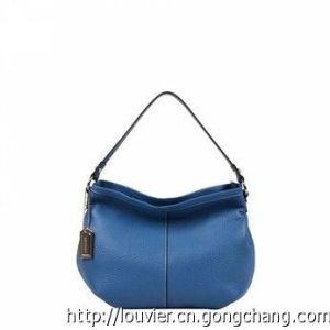 路維亞女款藍(lán)色頭層牛皮時尚休閑系列單肩包