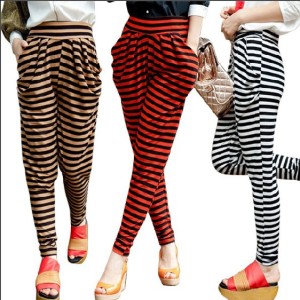 春秋款 歐美大口袋 寬松 豹紋 哈倫褲 九分褲 打底褲特價