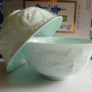 博納能量瓷浮雕龍鳳碗
