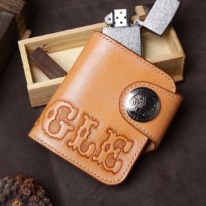 皮雕錢包男士錢包創意錢包短款錢包男錢夾原皮批發錢包男士短款