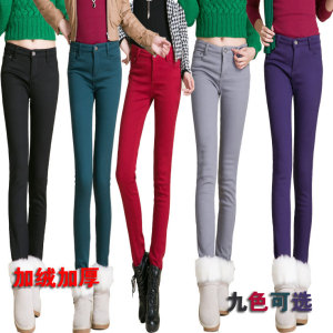 秋冬 全棉九色 修身 彩色 糖果色 小腳 修身 加絨牛仔褲