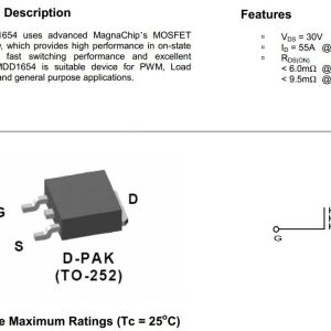 供應MagnaChip MDD1654 D-PAK TO-252