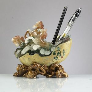 精美辦公桌擺掛飾，實用商務往來禮品，樹脂創意筆筒擺件，樹脂工藝品定制，廠家直銷