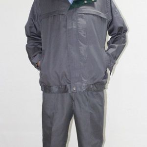 海鹽工作服 車間工作服 灰配棗紅長袖工作服