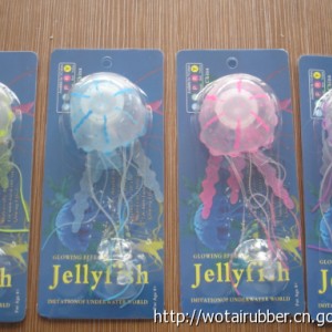 廠家直銷魚缸造景硅膠仿真熒光水母小號