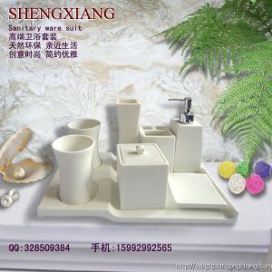 樹脂工藝禮品砂巖衛(wèi)浴組 沙石衛(wèi)浴五件套裝創(chuàng)意家居飾品酒店用品