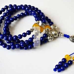 青金城堡3288元6mm108黃玉蓮花手鏈