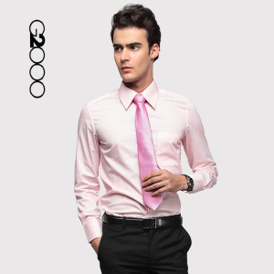 結(jié)婚襯衣 新款韓版修身商務(wù)正裝襯衫 粉紅 長(zhǎng)袖襯衣