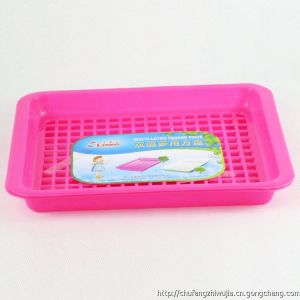 廣東匯來寶塑料小方雙層茶盤水果盤洗菜托盤批發