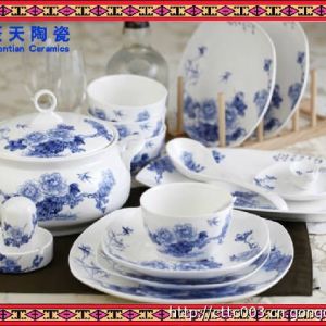 廠家供應定做陶瓷餐具 高檔禮品餐具 開業(yè)禮品餐具 青花餐具