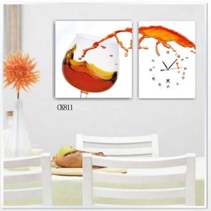 福州易品時(shí)尚墻面裝飾無(wú)框畫掛鐘 紅酒彌漫