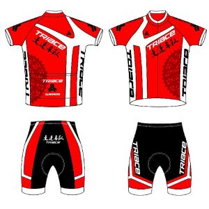 廣東東莞 圣迦勒 熱轉(zhuǎn)印 短袖騎行服套裝 自行車(chē)服裝 定做