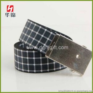 新款格子印花腰帶、男女情侶帆布腰帶批發皮帶
