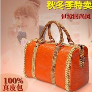 2013秋冬季外貿(mào)原單鱷魚紋手提包女奢侈品牌真皮單肩斜跨女包批發(fā)