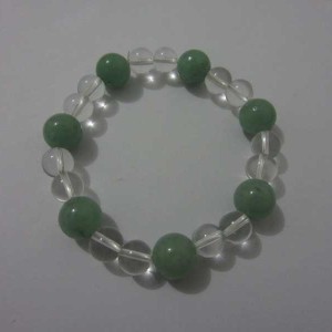 天然綠東陵 白水晶 手鏈飾品