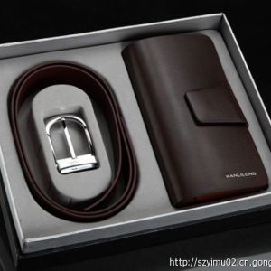 廠家批發定制 商務皮具 套裝禮品 錢包 皮帶 兩件套組合