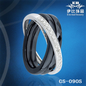 太空瓷戒指鑲銀，韓國飾品批發，廠家直銷，外貿首飾，禮品