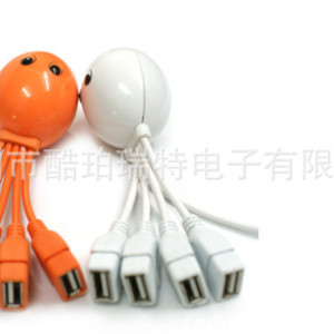 廠家批發(fā)四口章魚HUP 卡通HUP 章魚一轉(zhuǎn)四hup 一拖四集線器