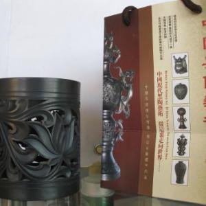 黑陶工藝筆筒