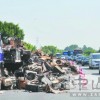 貨車疑自燃起火空調(diào)機箱變廢鐵