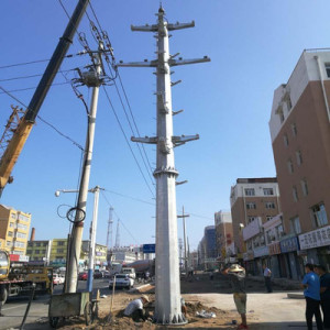 周口市60度轉(zhuǎn)角鋼桿輸電線路10千伏電力鋼桿