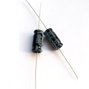 軸向電解電容220uF25V M 85°C, 華凱電解電容器 軸向220uF 1