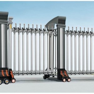 鋁合金電動伸縮門價格-淮安鋁合金電動伸縮門-南京九仕鼎門業