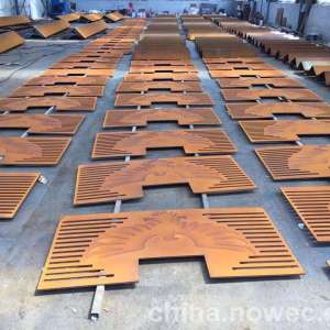 紅銹鏤空加工-鋼板鏤空刻花雕花廠家