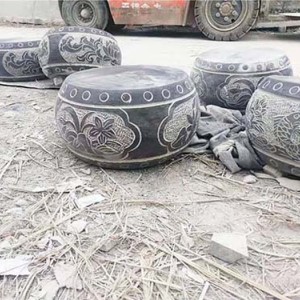 石雕柱墩石 寺廟仿古青石柱墩定做 古建墩柱