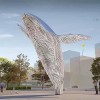 曲陽大型不銹鋼鏤空鯨魚廣場雕塑  戶外大型景觀造型雕塑擺件  曲陽不銹鋼校園藝術品擺件