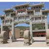 寺院仿古青石三門石牌樓  村口大理石三門石牌坊    漢白玉石雕牌坊樹林制作